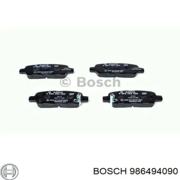 Задні гальмівні колодки 986494090 Bosch