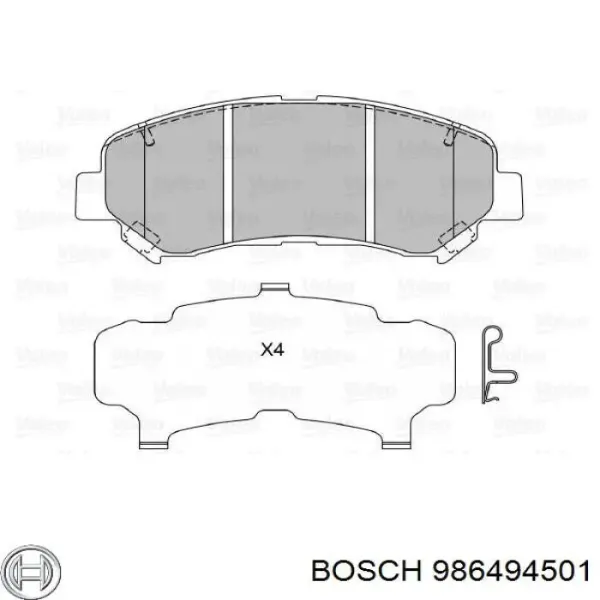 Передні тормозні колодки 986494501 Bosch