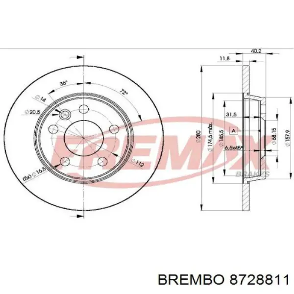Гальмівні диски 8728811 Brembo