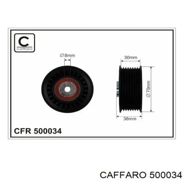 Ролик приводного ременя, паразитний 500034 Caffaro