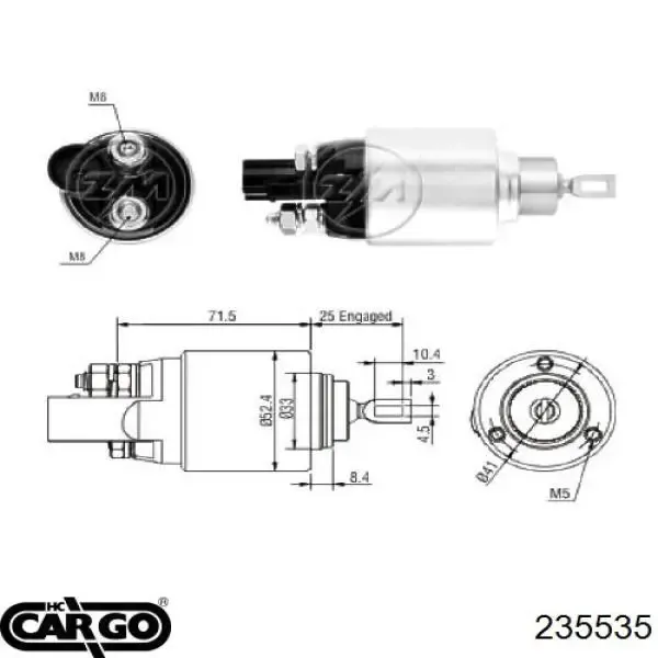 Втягуюче реле стартера SS0054P AS/Auto Storm