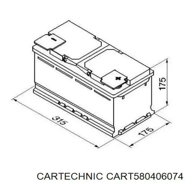 Акумуляторна батарея, АКБ CART580406074 Cartechnic
