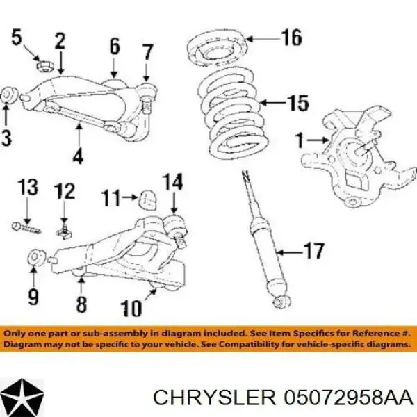 Кульова опора, нижня 05072958AA Chrysler