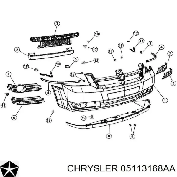 Абсорбер (наповнювач) бампера переднього 05113168AA Chrysler