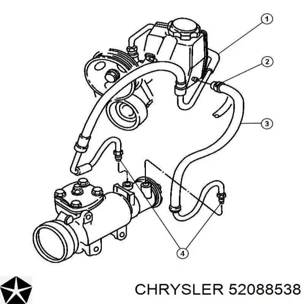 Шланг гідропідсилювача 52088538 Chrysler