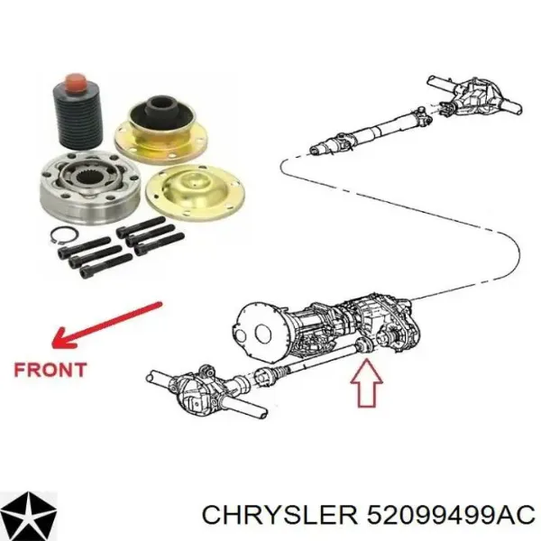 Кардан передній 52099499AC Chrysler