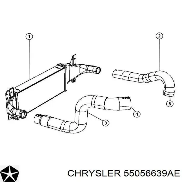 Шланг/патрубок интеркуллера 55056639AE Chrysler