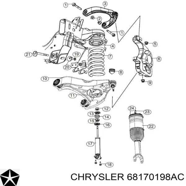 Амортизатор передній 68170198AB Chrysler