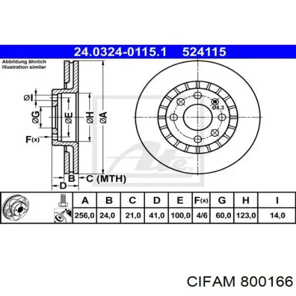 Гальмівні диски передні 800166 Cifam