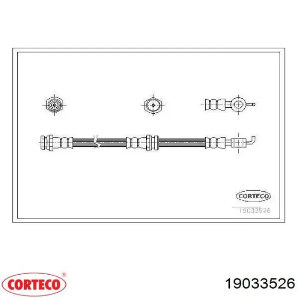 Шланг гальмівний задній 19033526 Corteco