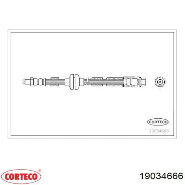 Шланг гальмівний задній 19034666 Corteco