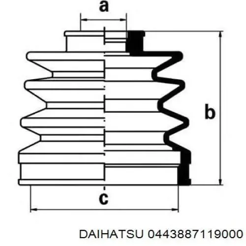 Пильник ШРУСа зовнішній 0443887119000 Daihatsu