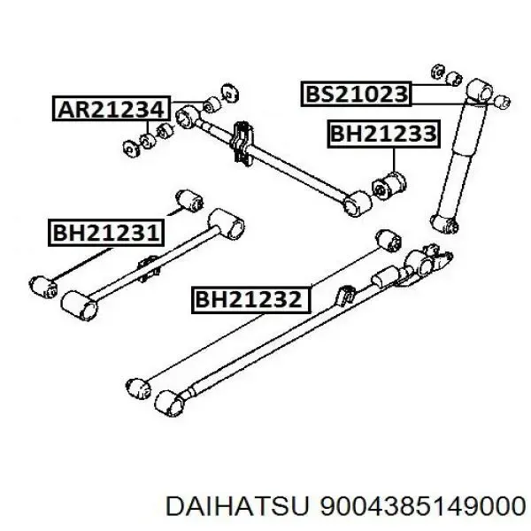Сайлентблок тяги поперечної, задньої підвіски 9004385149000 Daihatsu