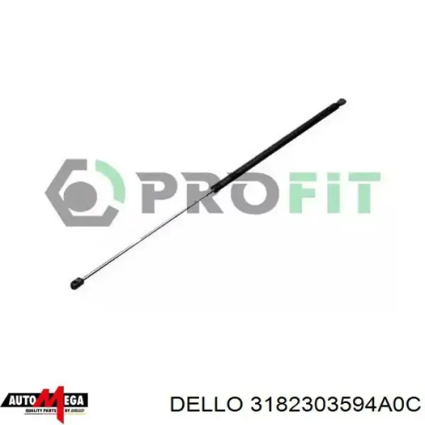 Амортизатор капота 3182303594A0C Dello/Automega