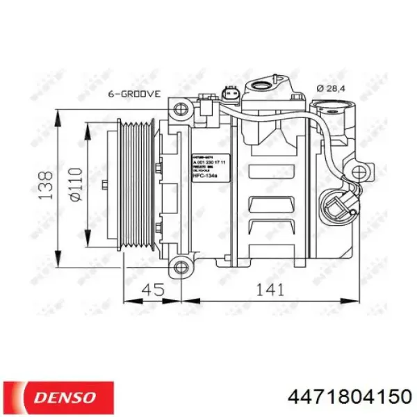 Насос кондиціонера Denso 4471804150