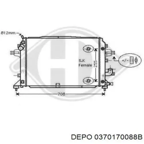 Радіатор 0370170088B Depo/Loro/Abakus