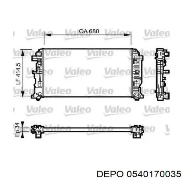 Радіатор 0540170035 Depo/Loro/Abakus