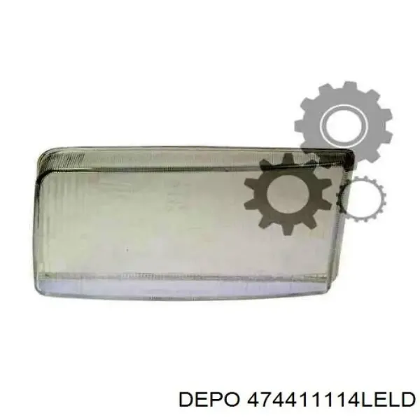 Скло фари лівої 474411114LELD Depo/Loro/Abakus