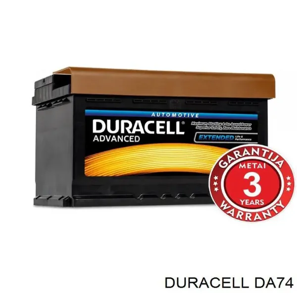 Акумуляторна батарея, АКБ DA74 Duracell