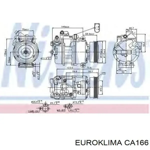 Шків компресора кондиціонера CA166 Euroklima