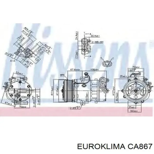Шків компресора кондиціонера CA867 Euroklima