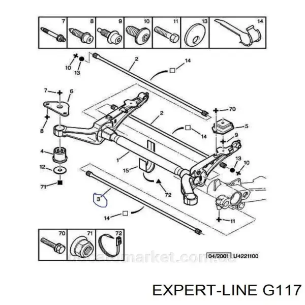 Торсіон задній G117 Expert Line