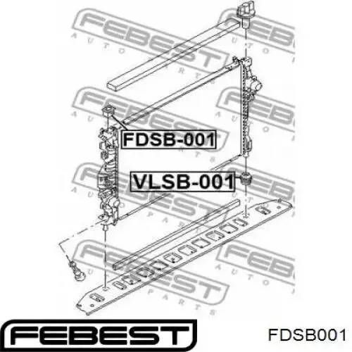 Подушка кріплення радіатора верхня 6G918125AD Land Rover
