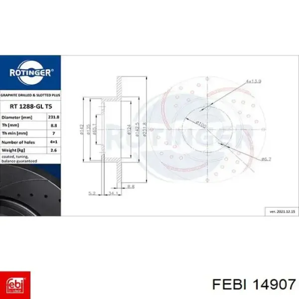 Трос зчеплення 14907 Febi