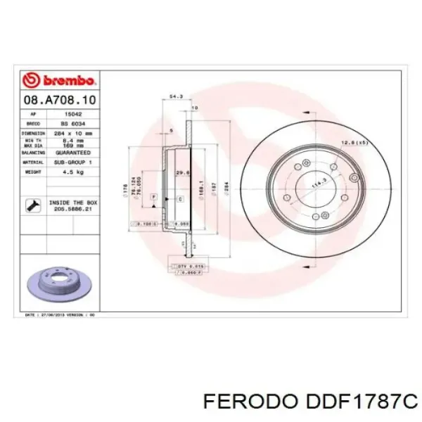 Гальмівні диски DDF1787C Ferodo