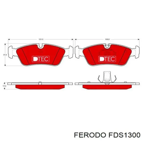 Передні тормозні колодки FDS1300 Ferodo