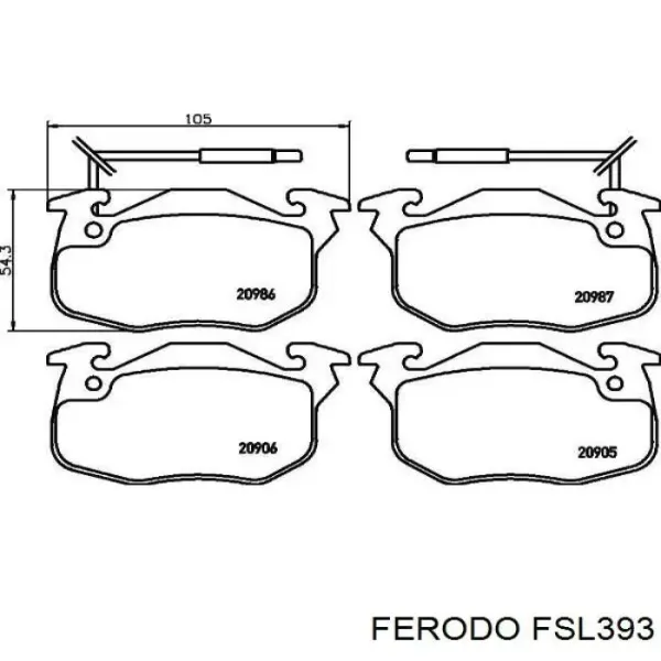 Передні тормозні колодки FSL393 Ferodo