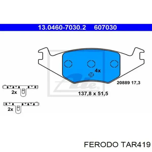 Передні тормозні колодки TAR419 Ferodo