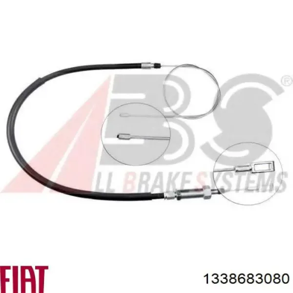 Трос ручного гальма передній 1338683080 Fiat/Alfa/Lancia