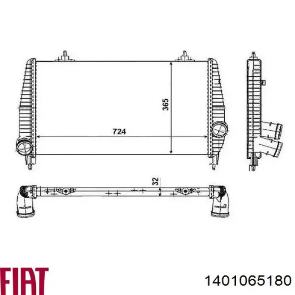 Інтеркулер 1401065180 Fiat/Alfa/Lancia