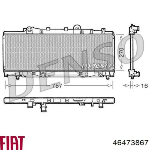 Радіатор 46473867 Fiat/Alfa/Lancia