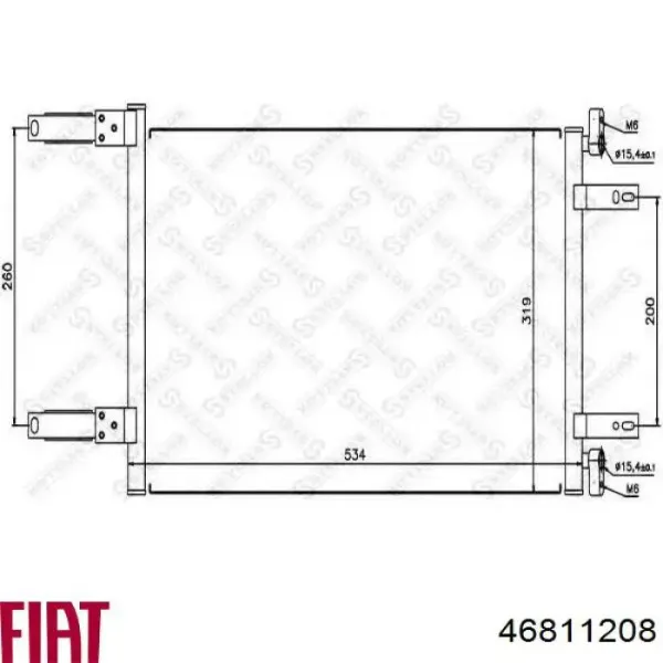 Радіатор кондиціонера 46811208 Fiat/Alfa/Lancia