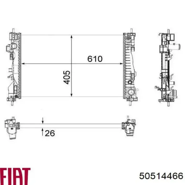 Радіатор 50514466 Fiat/Alfa/Lancia