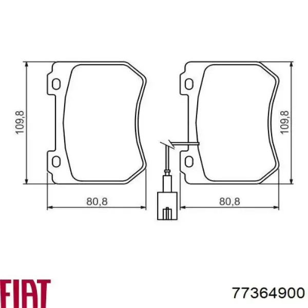 Передні тормозні колодки 77364900 Fiat/Alfa/Lancia
