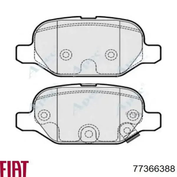 Задні гальмівні колодки 77366388 Fiat/Alfa/Lancia
