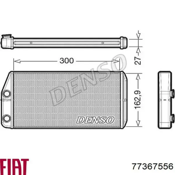 Радіатор пічки 77367556 Fiat/Alfa/Lancia