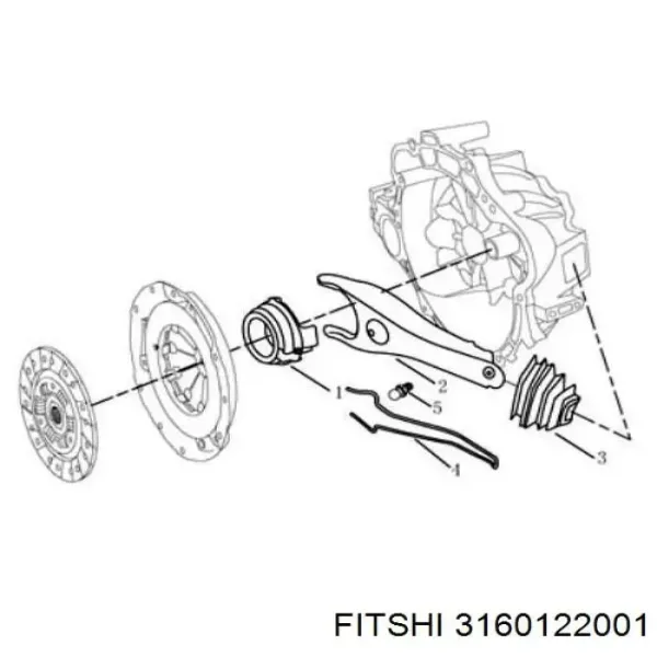 Вижимний підшипник 3160122001 Fitshi