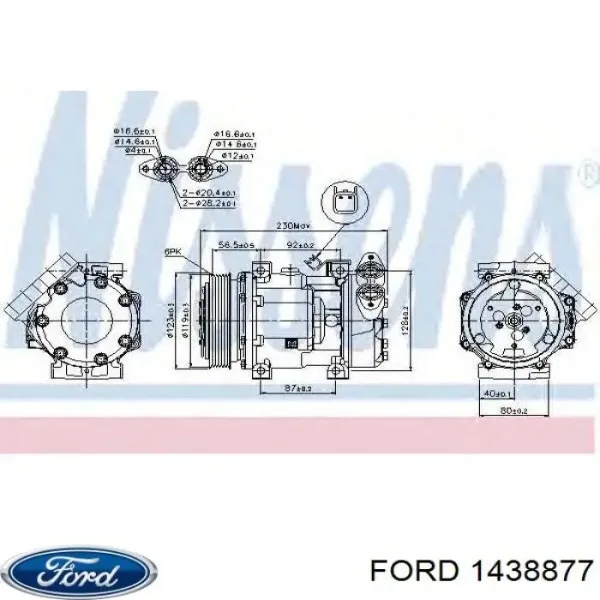 Компресор системи кондиціювання Ford 1438877 ціна, від