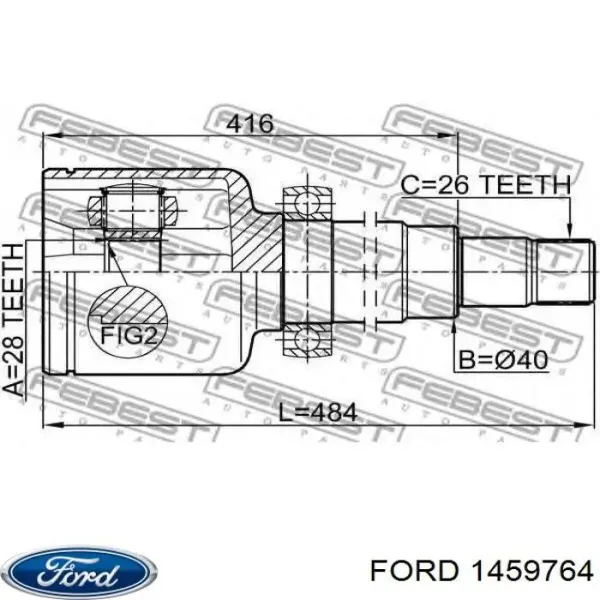 ШРУС внутрішній правий 1459764 Ford