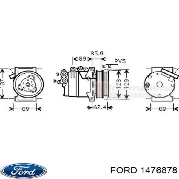 Компресор системи кондиціювання Ford 1476878 ціна, від