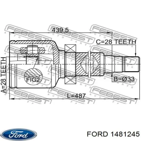 ШРУС внутрішній правий 1481245 Ford