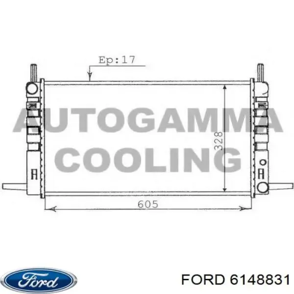 Радіатор 6148831 Ford