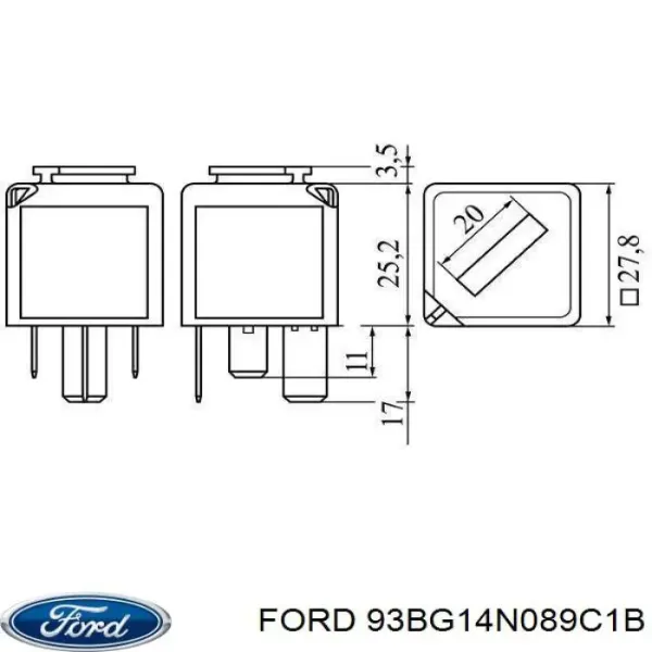 Реле свічок накалу 93BG14N089C1B Ford