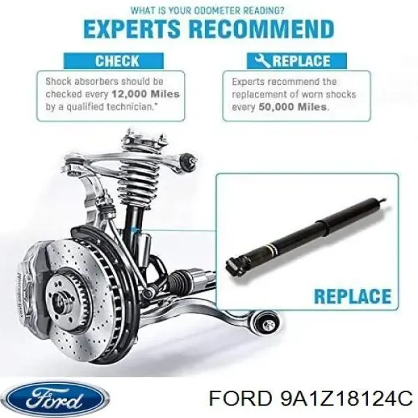 Амортизатор передній, правий ASH12297 Ford