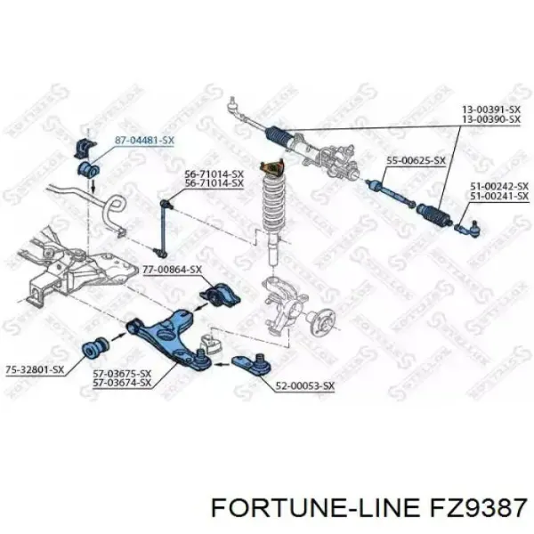 Втулка переднього стабілізатора FZ9387 Fortune Line