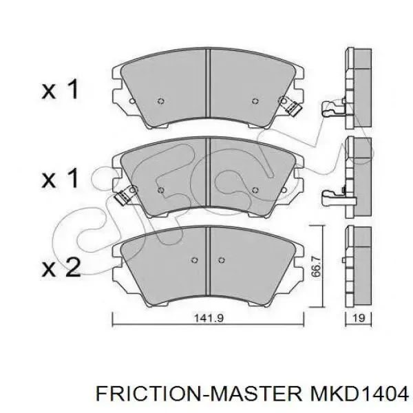 Передні тормозні колодки MKD1404 Friction Master